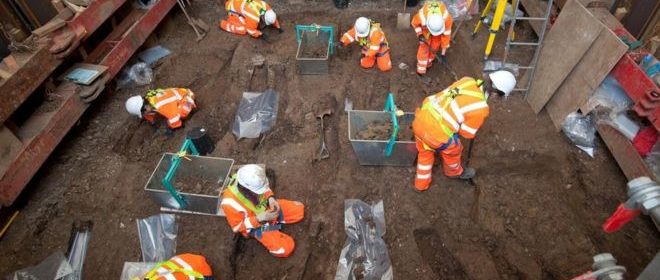 Archaeological work to remove 45,000 skeletons from a burial site to make way for HS2 construction has begun.