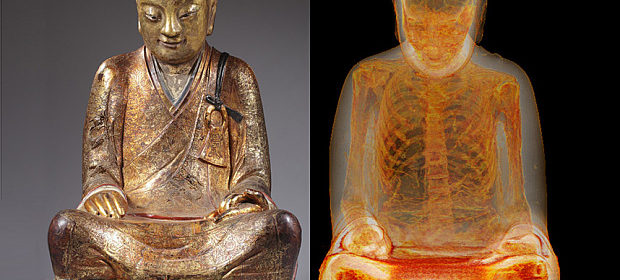Mummified monk revealed inside 1,000-year-old Buddha statue