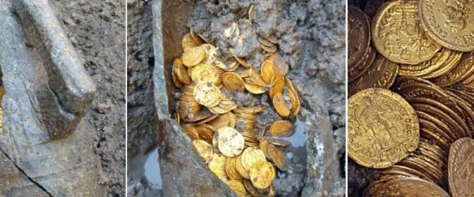 Hundreds of gold coins dating to Rome's Imperial era found in Italy