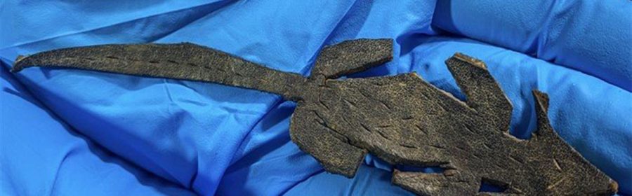 Archaeologists discover a leather toy mouse from Roman Vindolanda