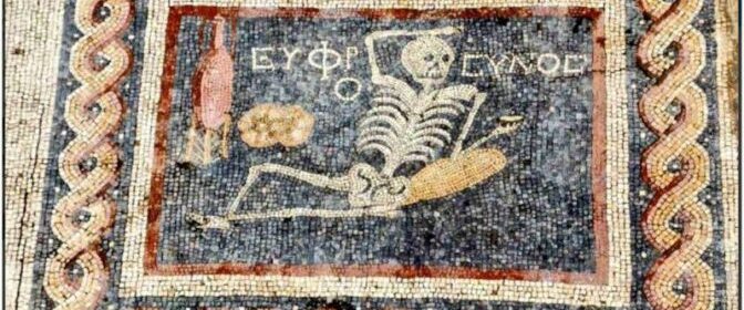 Archaeologists discover ancient mosaic with message: 'Be cheerful, enjoy your life'