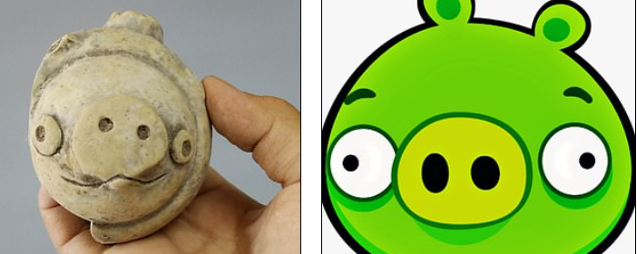 Clay pig figurine discovered under 5,000-year-old ruins is compared to Angry Birds character