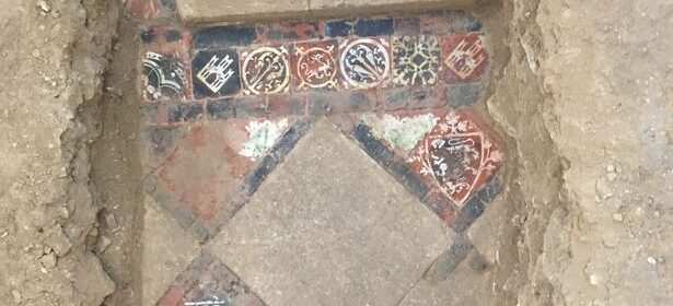 Stunning 13th century tiled floor uncovered below Bath Abbey